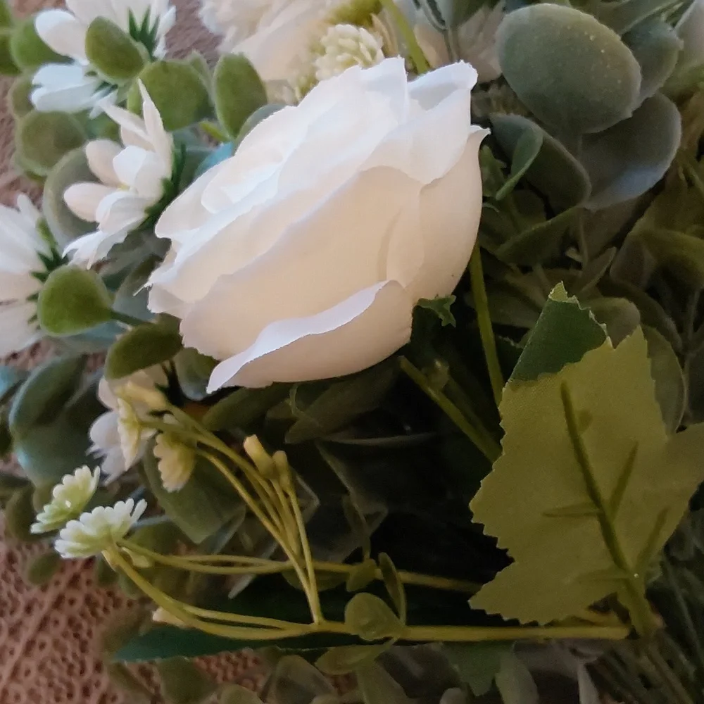 Elegant Green and White Floral Bouquet**Was $20**